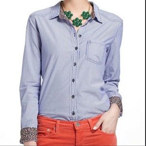 Meadow Rue Anthropologie pin striped shirt